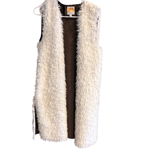C&C California Jackets & Blazers - C&C California Boho Faux Fur Long Vest Jacket Coat Small Reversible, Open Front